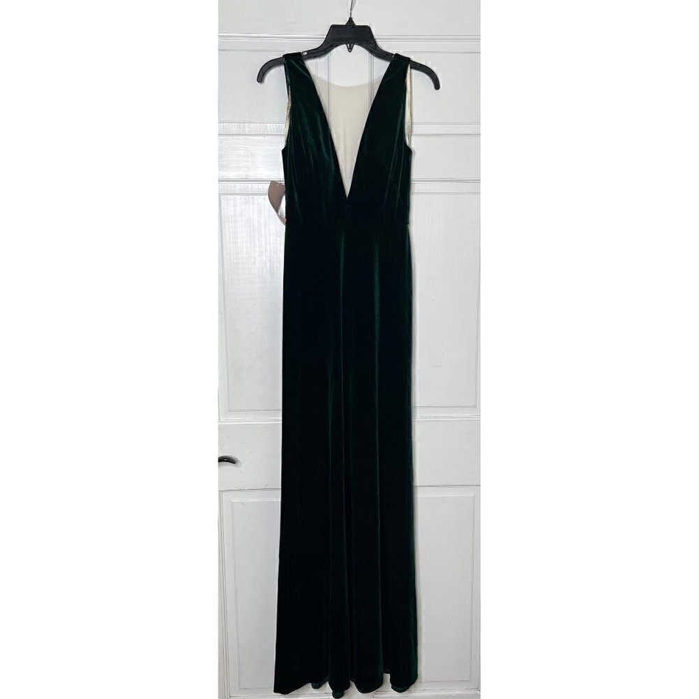 BHLDN Jenny Yoo Logan Velvet Dress Size 2 in Dark Emerald - Picture 5 of 5